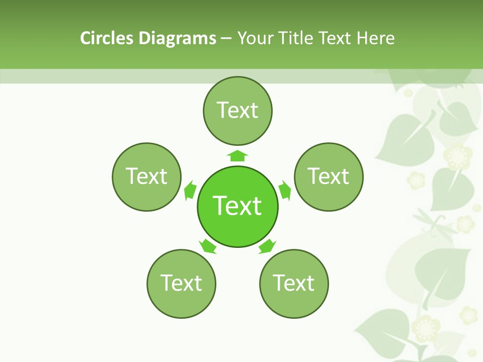 Decorative Green Leaves PowerPoint Template