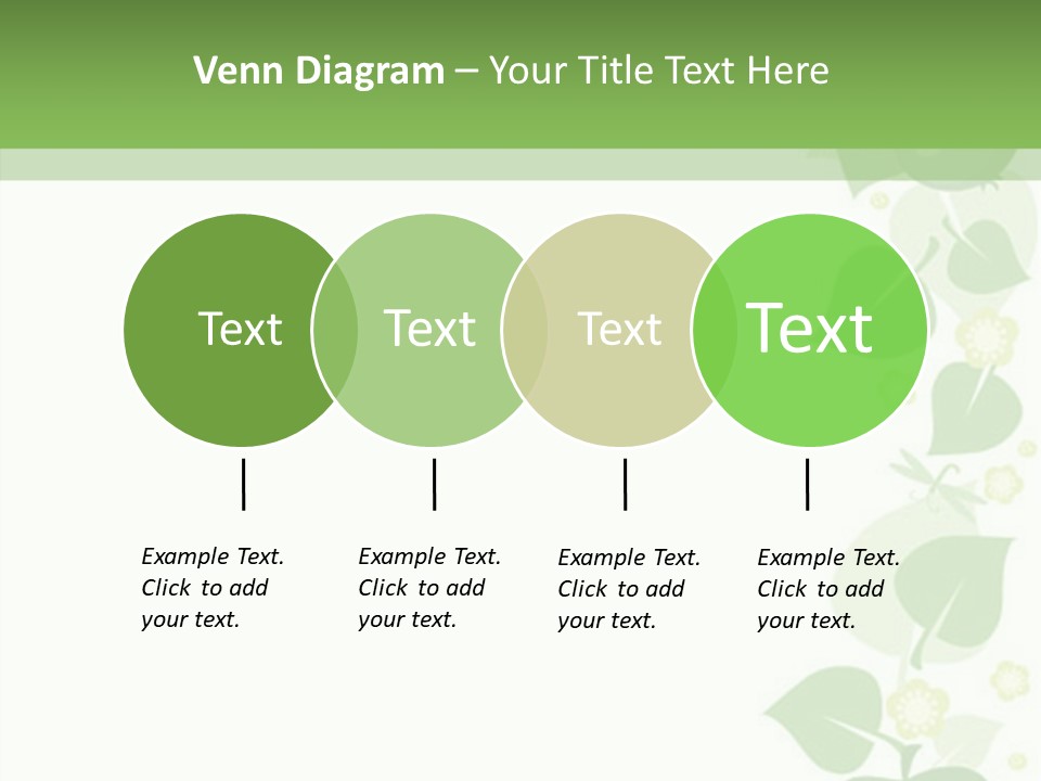 Decorative Green Leaves PowerPoint Template