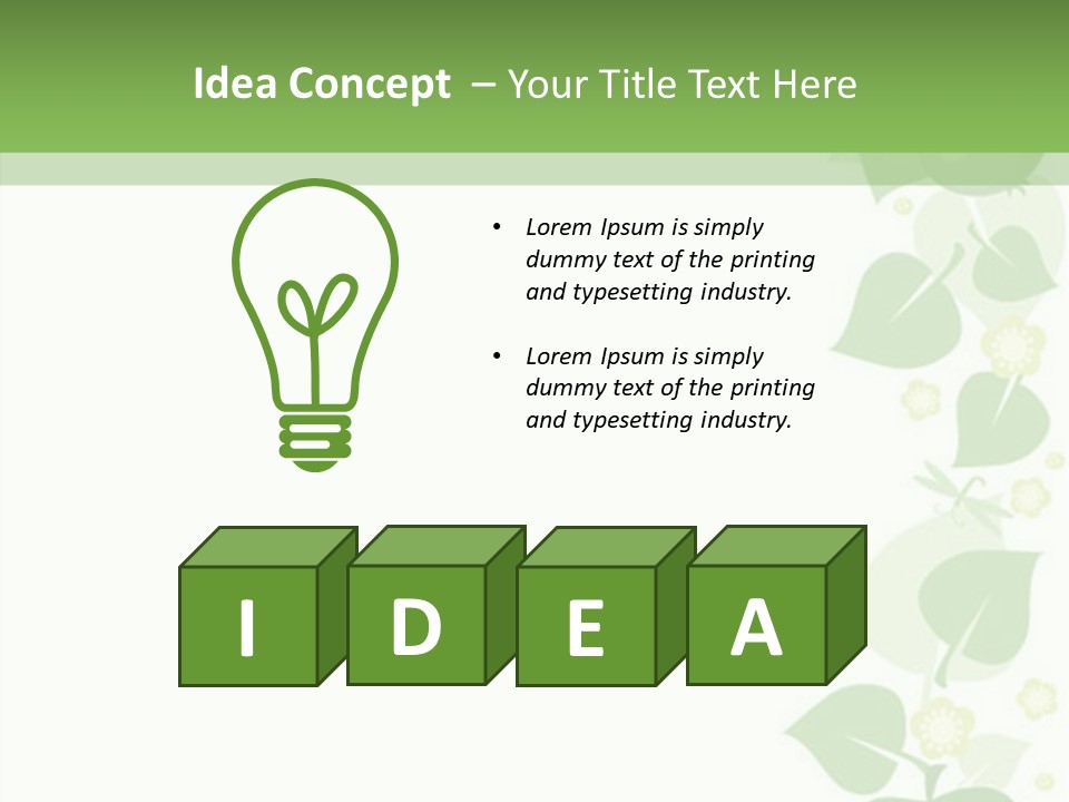 Decorative Green Leaves PowerPoint Template
