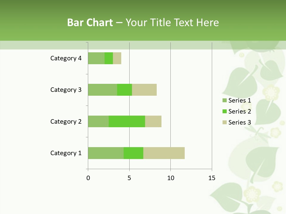 Decorative Green Leaves PowerPoint Template