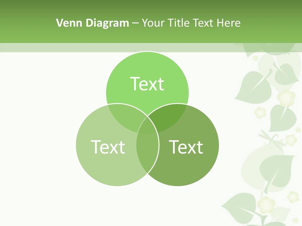 Decorative Green Leaves PowerPoint Template