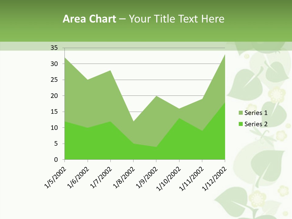 Decorative Green Leaves PowerPoint Template