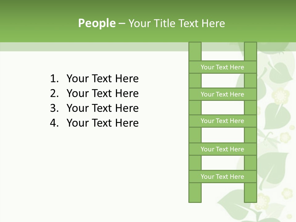 Decorative Green Leaves PowerPoint Template