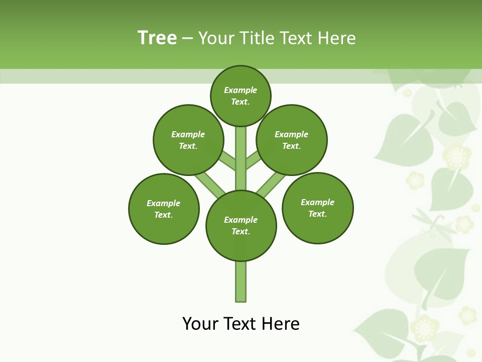 Decorative Green Leaves PowerPoint Template