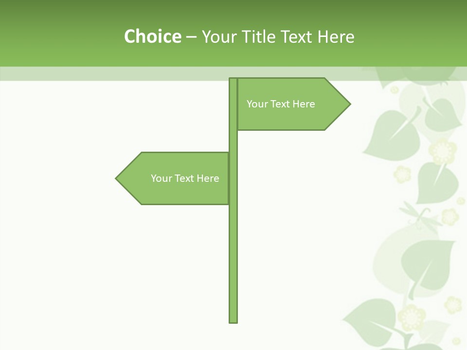Decorative Green Leaves PowerPoint Template