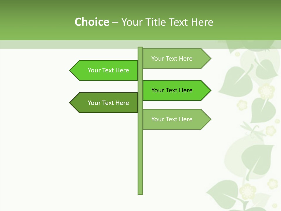 Decorative Green Leaves PowerPoint Template