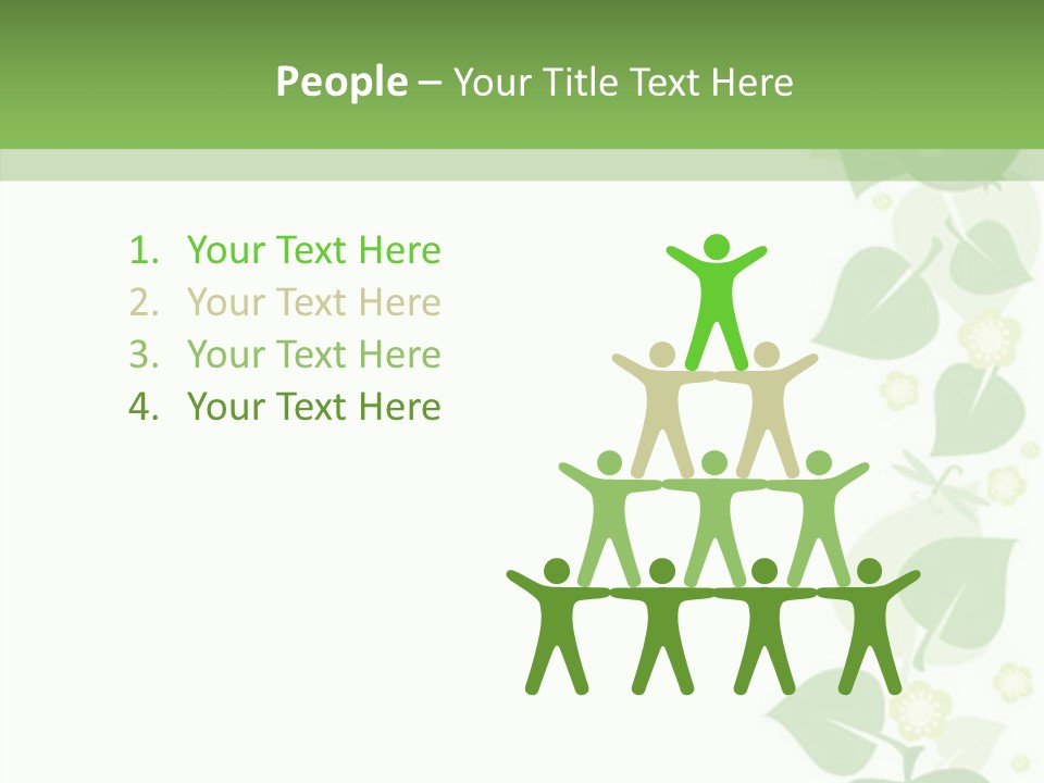 Decorative Green Leaves PowerPoint Template