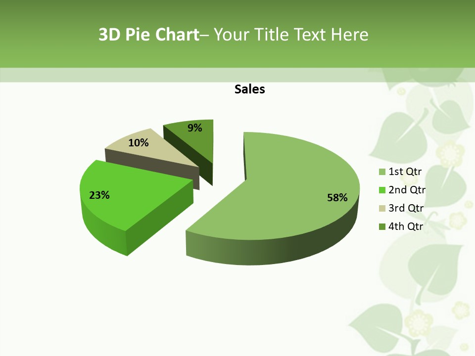Decorative Green Leaves PowerPoint Template