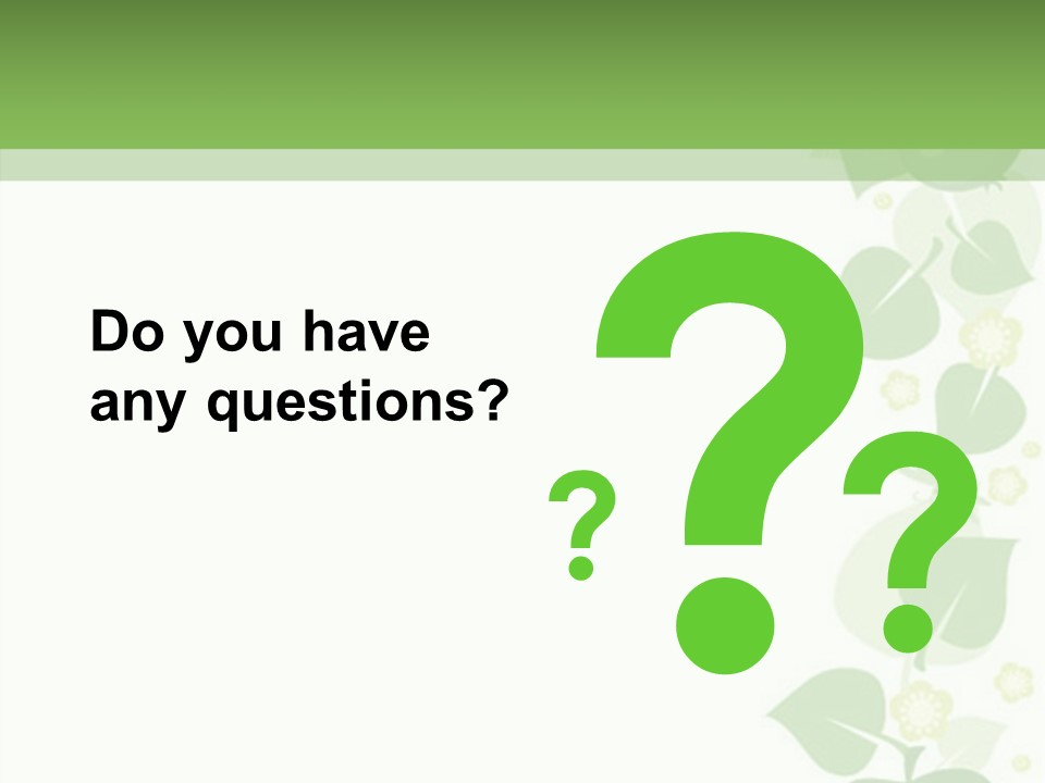 Decorative Green Leaves PowerPoint Template