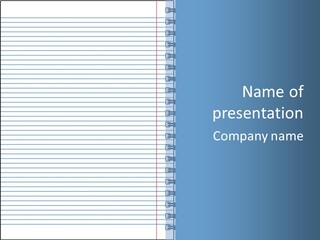 A Notebook With Lined Paper On Top Of It PowerPoint Template