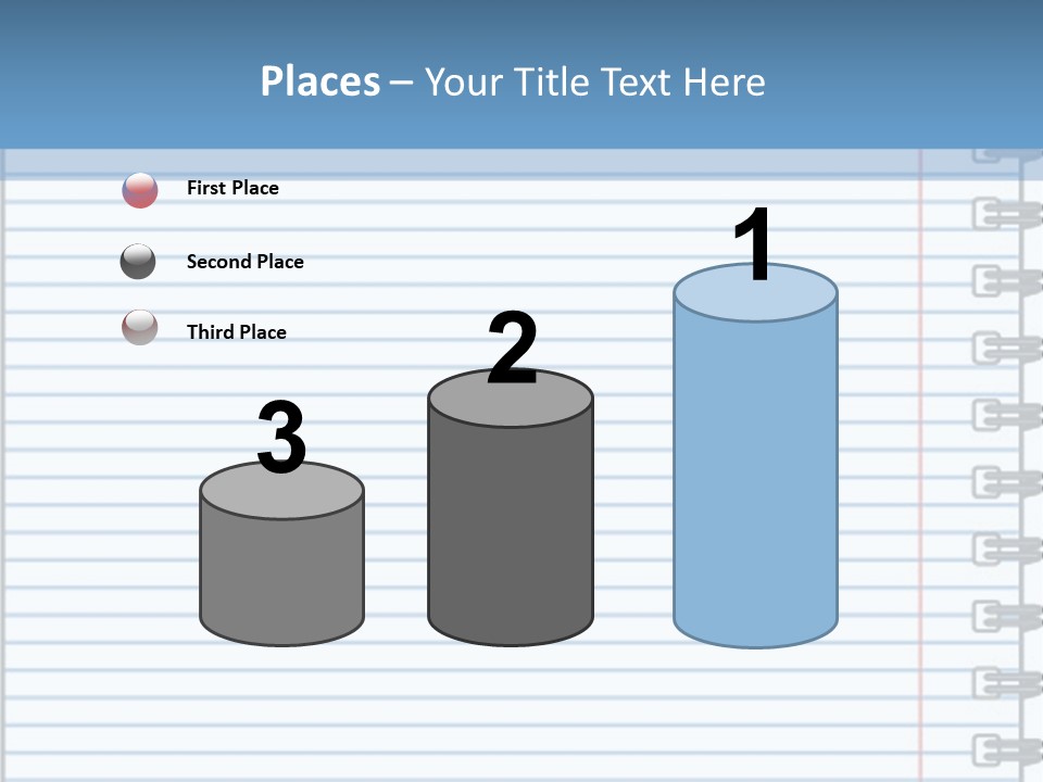 A Notebook With Lined Paper On Top Of It PowerPoint Template
