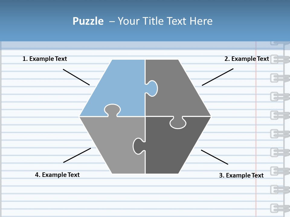 A Notebook With Lined Paper On Top Of It PowerPoint Template