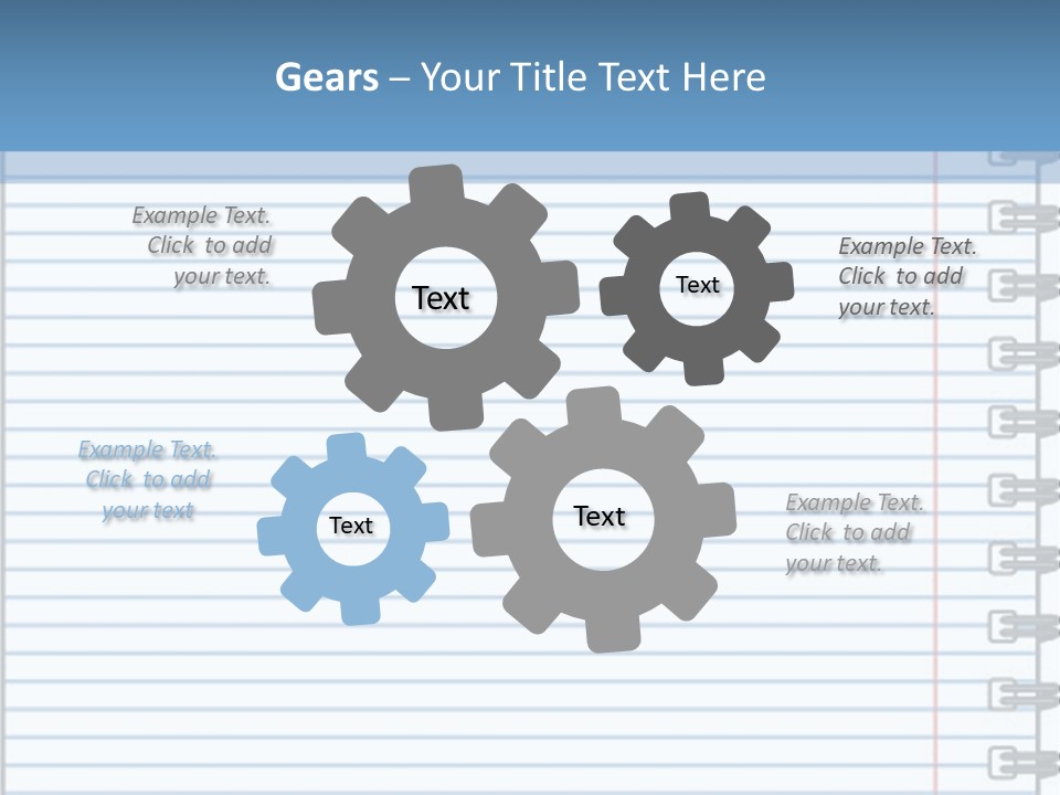 A Notebook With Lined Paper On Top Of It PowerPoint Template