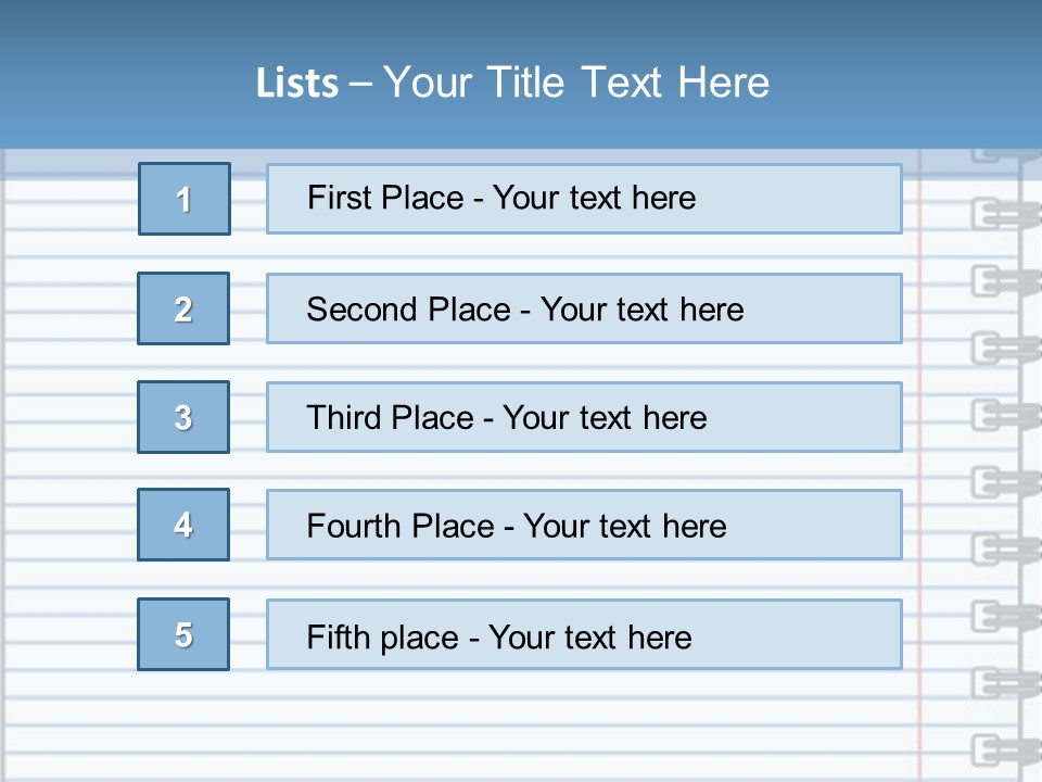 A Notebook With Lined Paper On Top Of It PowerPoint Template