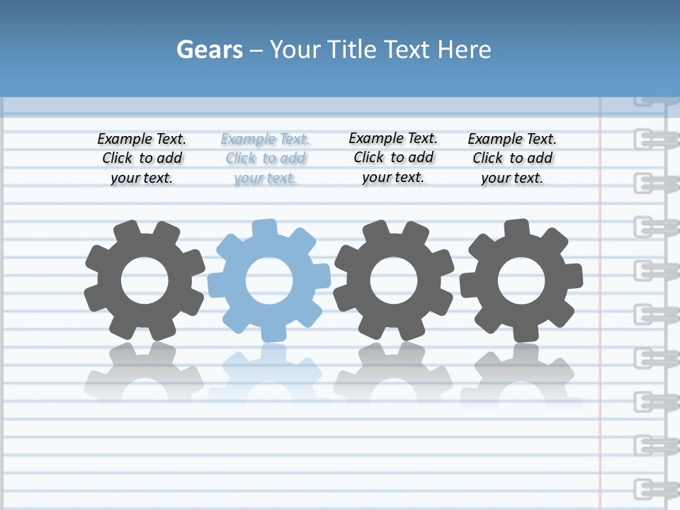 A Notebook With Lined Paper On Top Of It PowerPoint Template
