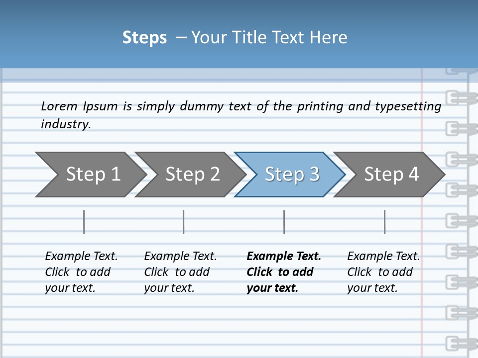A Notebook With Lined Paper On Top Of It PowerPoint Template