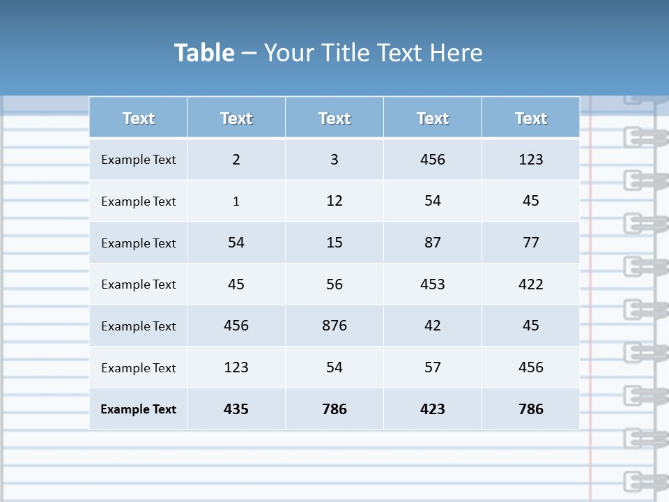 A Notebook With Lined Paper On Top Of It PowerPoint Template