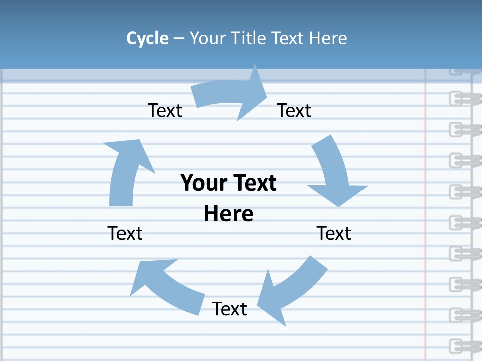 A Notebook With Lined Paper On Top Of It PowerPoint Template