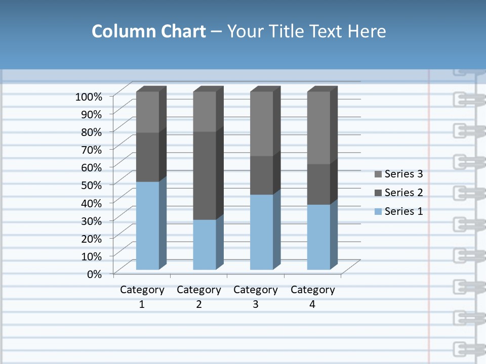 A Notebook With Lined Paper On Top Of It PowerPoint Template