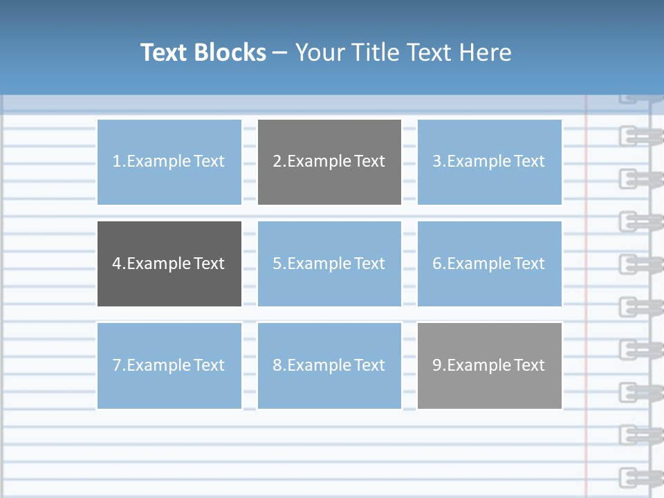 A Notebook With Lined Paper On Top Of It PowerPoint Template