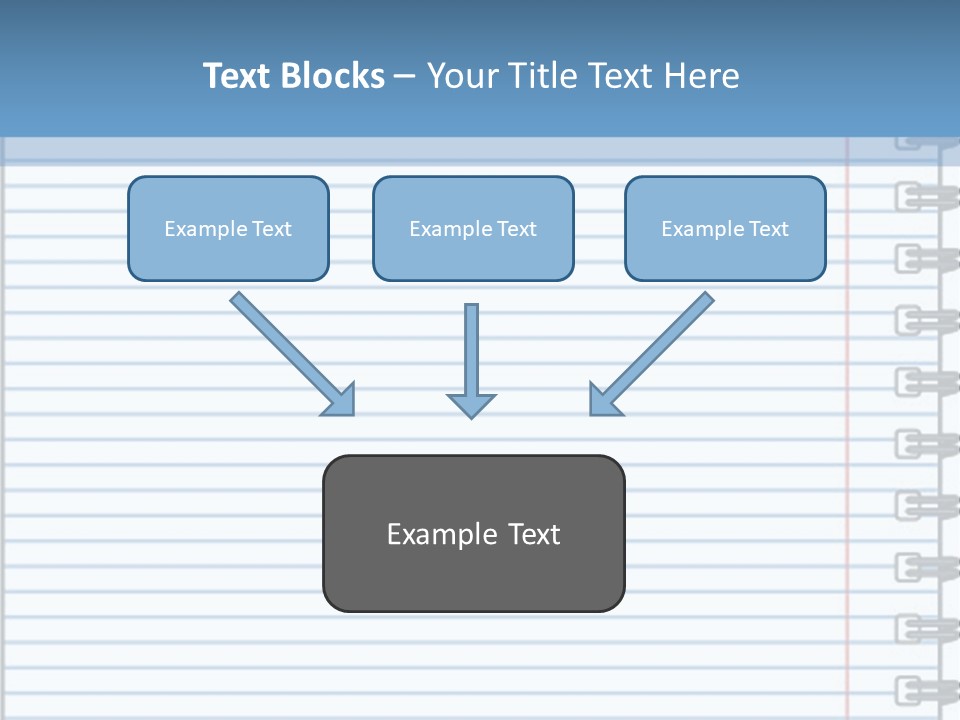 A Notebook With Lined Paper On Top Of It PowerPoint Template