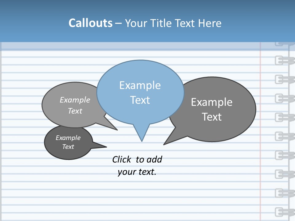 A Notebook With Lined Paper On Top Of It PowerPoint Template
