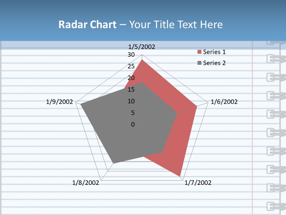 A Notebook With Lined Paper On Top Of It PowerPoint Template