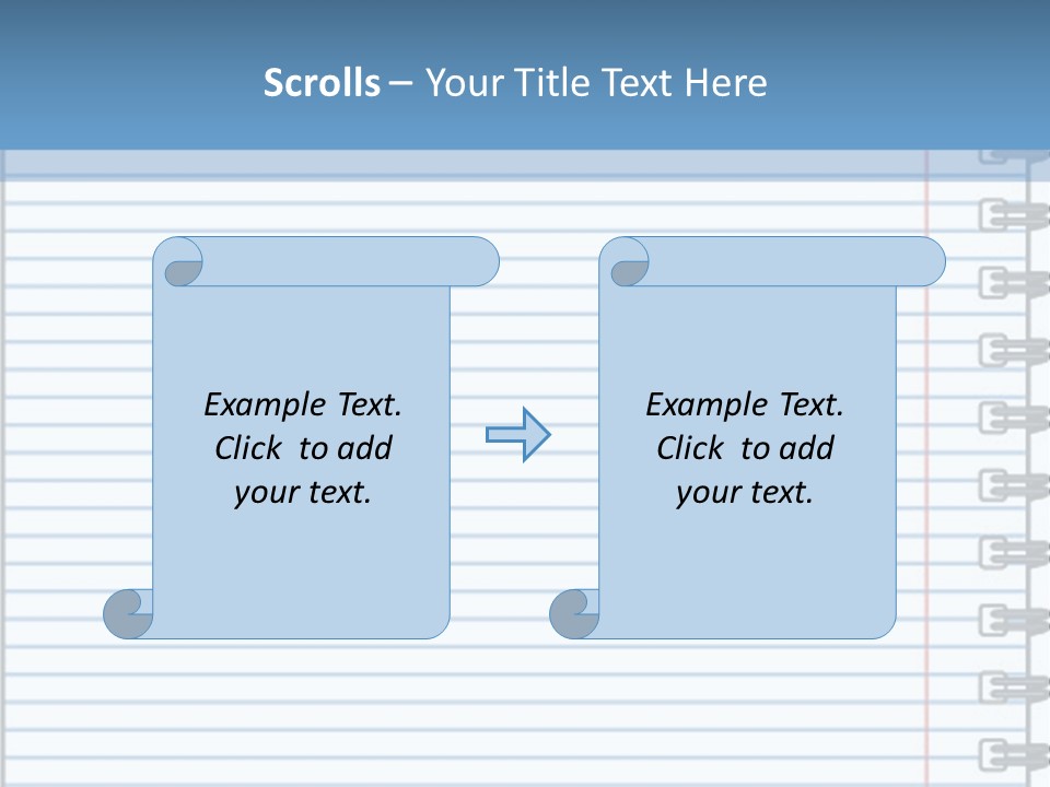 A Notebook With Lined Paper On Top Of It PowerPoint Template