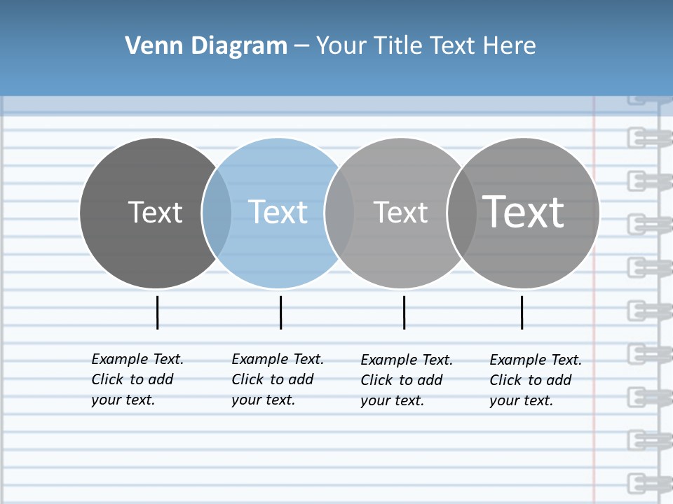 A Notebook With Lined Paper On Top Of It PowerPoint Template