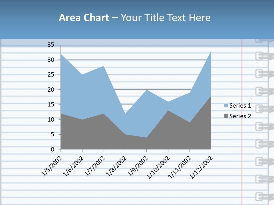 A Notebook With Lined Paper On Top Of It PowerPoint Template