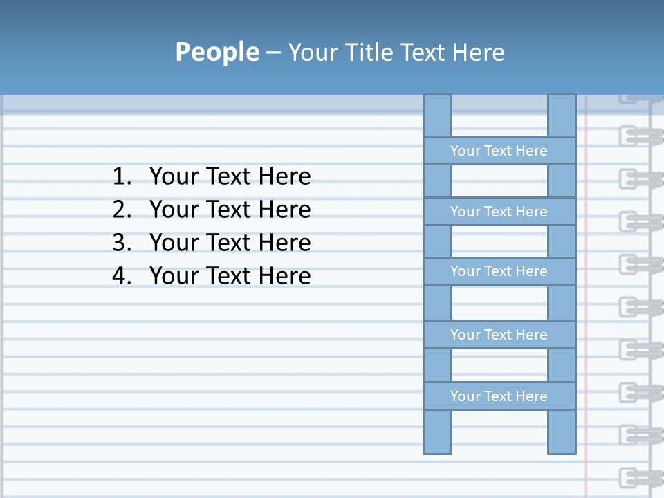 A Notebook With Lined Paper On Top Of It PowerPoint Template