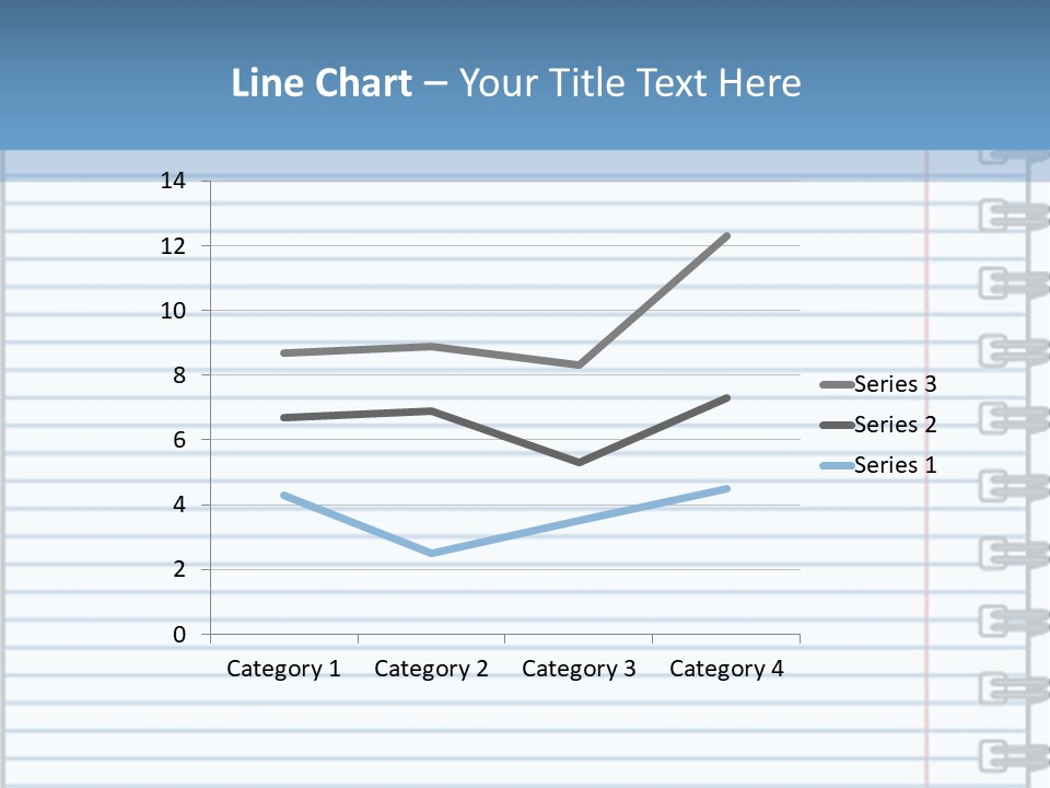 A Notebook With Lined Paper On Top Of It PowerPoint Template