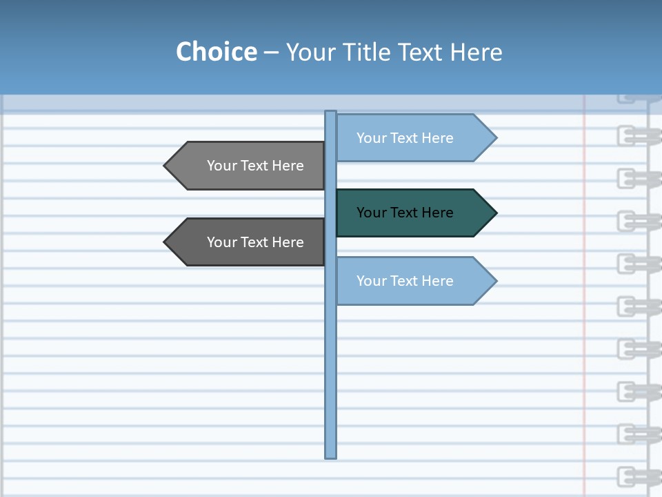A Notebook With Lined Paper On Top Of It PowerPoint Template