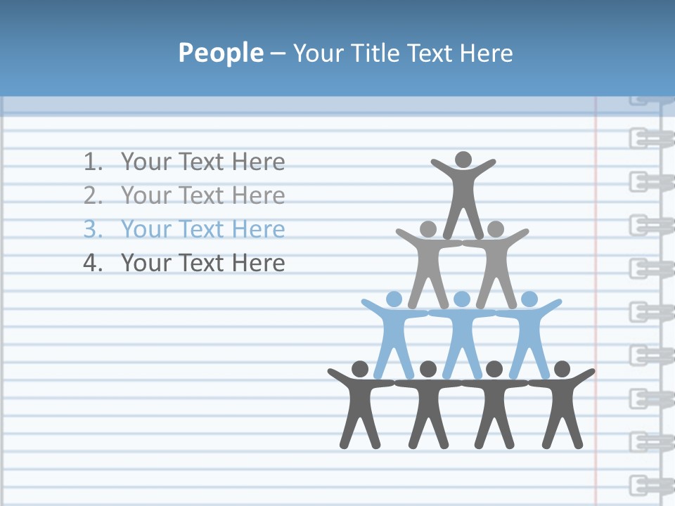 A Notebook With Lined Paper On Top Of It PowerPoint Template