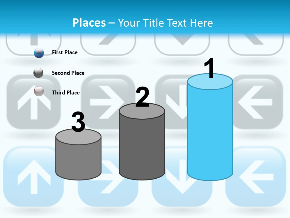 A Set Of Blue And Black Buttons With Arrows PowerPoint Template