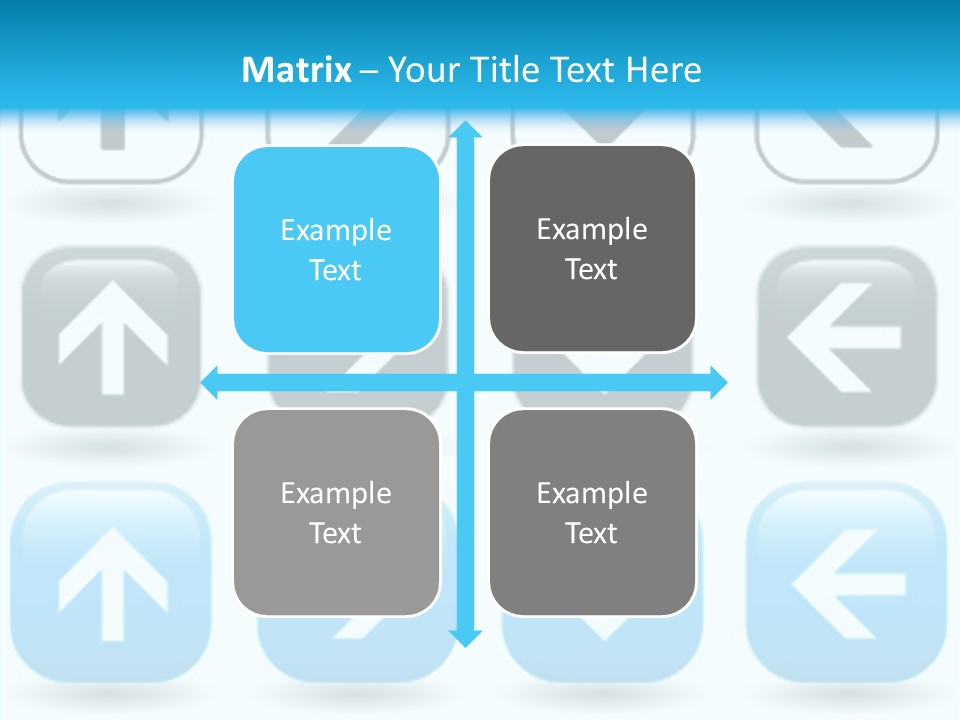 A Set Of Blue And Black Buttons With Arrows PowerPoint Template