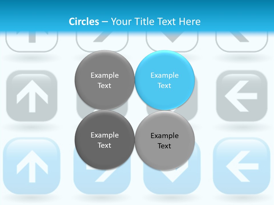 A Set Of Blue And Black Buttons With Arrows PowerPoint Template