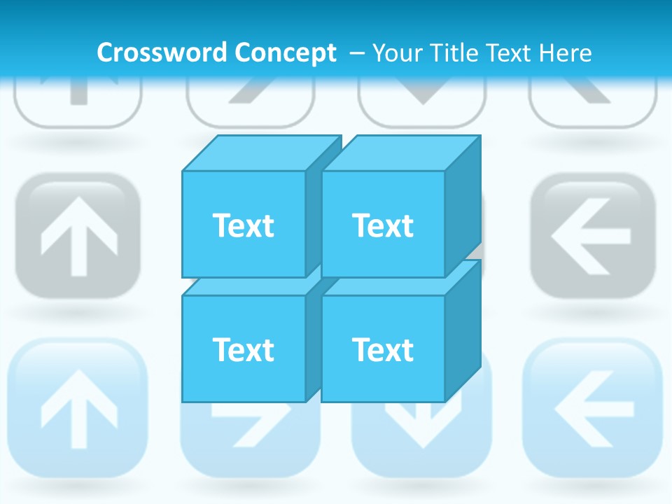 A Set Of Blue And Black Buttons With Arrows PowerPoint Template