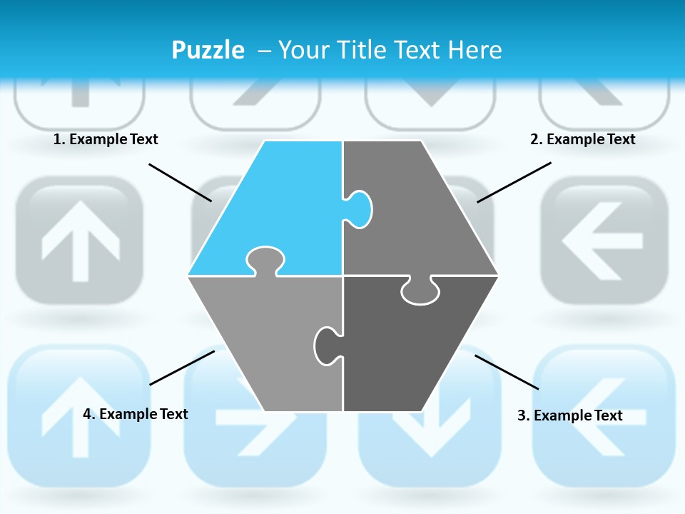 A Set Of Blue And Black Buttons With Arrows PowerPoint Template