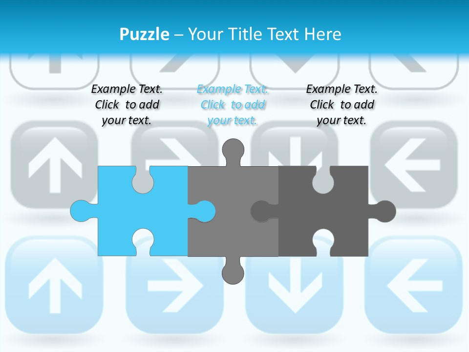 A Set Of Blue And Black Buttons With Arrows PowerPoint Template