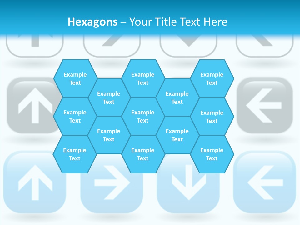 A Set Of Blue And Black Buttons With Arrows PowerPoint Template
