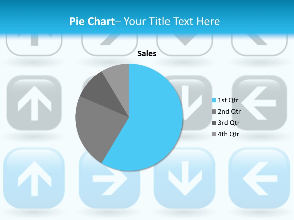A Set Of Blue And Black Buttons With Arrows PowerPoint Template