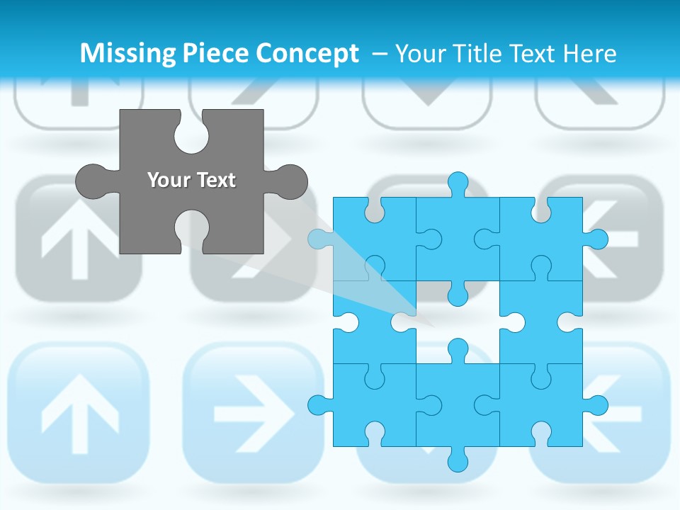 A Set Of Blue And Black Buttons With Arrows PowerPoint Template