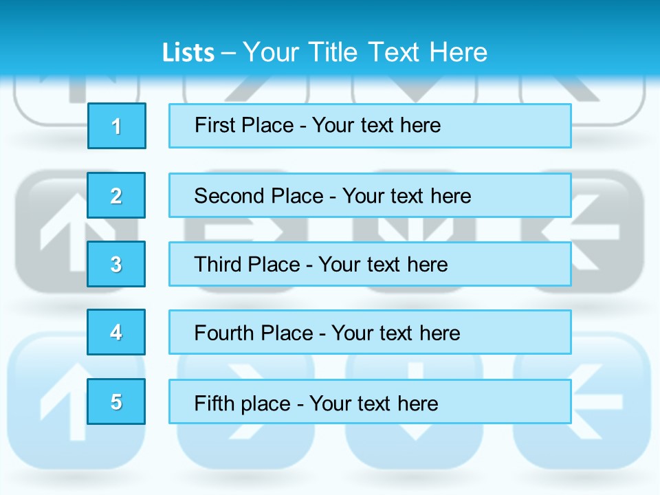A Set Of Blue And Black Buttons With Arrows PowerPoint Template