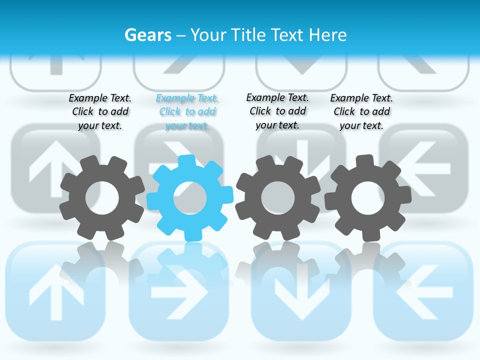 A Set Of Blue And Black Buttons With Arrows PowerPoint Template