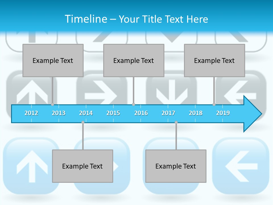 A Set Of Blue And Black Buttons With Arrows PowerPoint Template