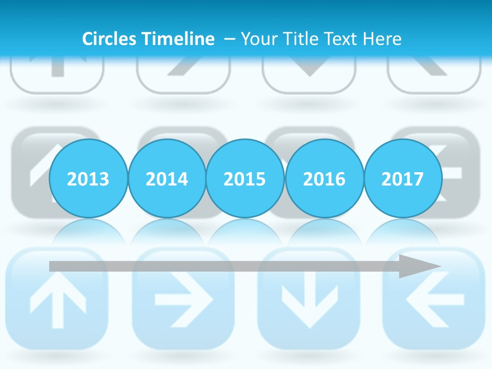 A Set Of Blue And Black Buttons With Arrows PowerPoint Template