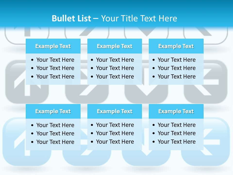 A Set Of Blue And Black Buttons With Arrows PowerPoint Template