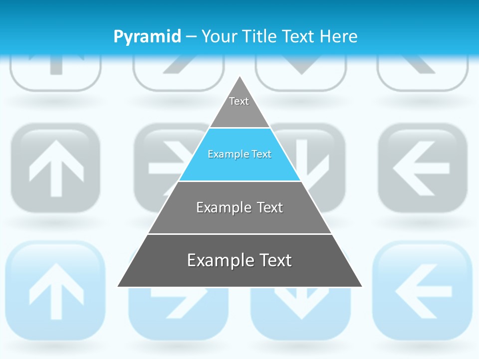 A Set Of Blue And Black Buttons With Arrows PowerPoint Template