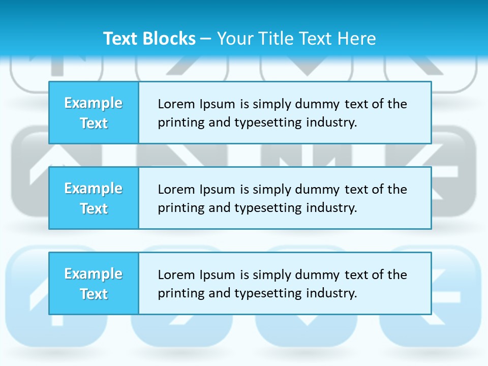 A Set Of Blue And Black Buttons With Arrows PowerPoint Template